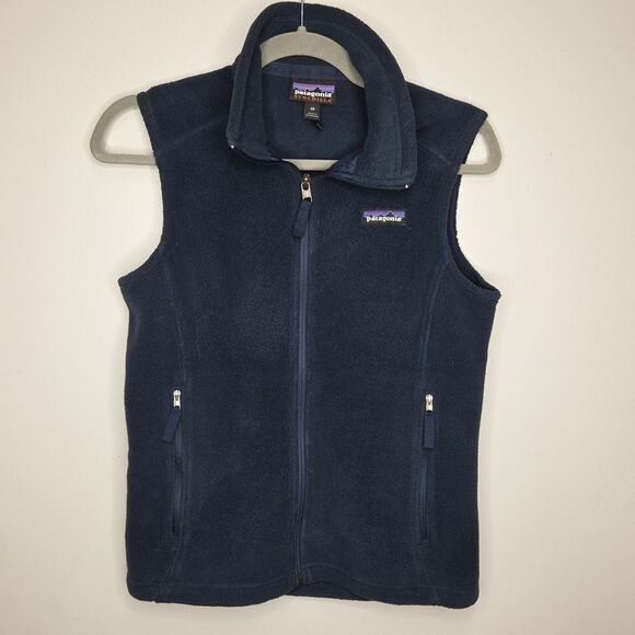 Patagonia Jackets & Blazers - Patagonia Synchilla Women's Navy Fleece Full Zip Vest size XS #23015 EUC Logo